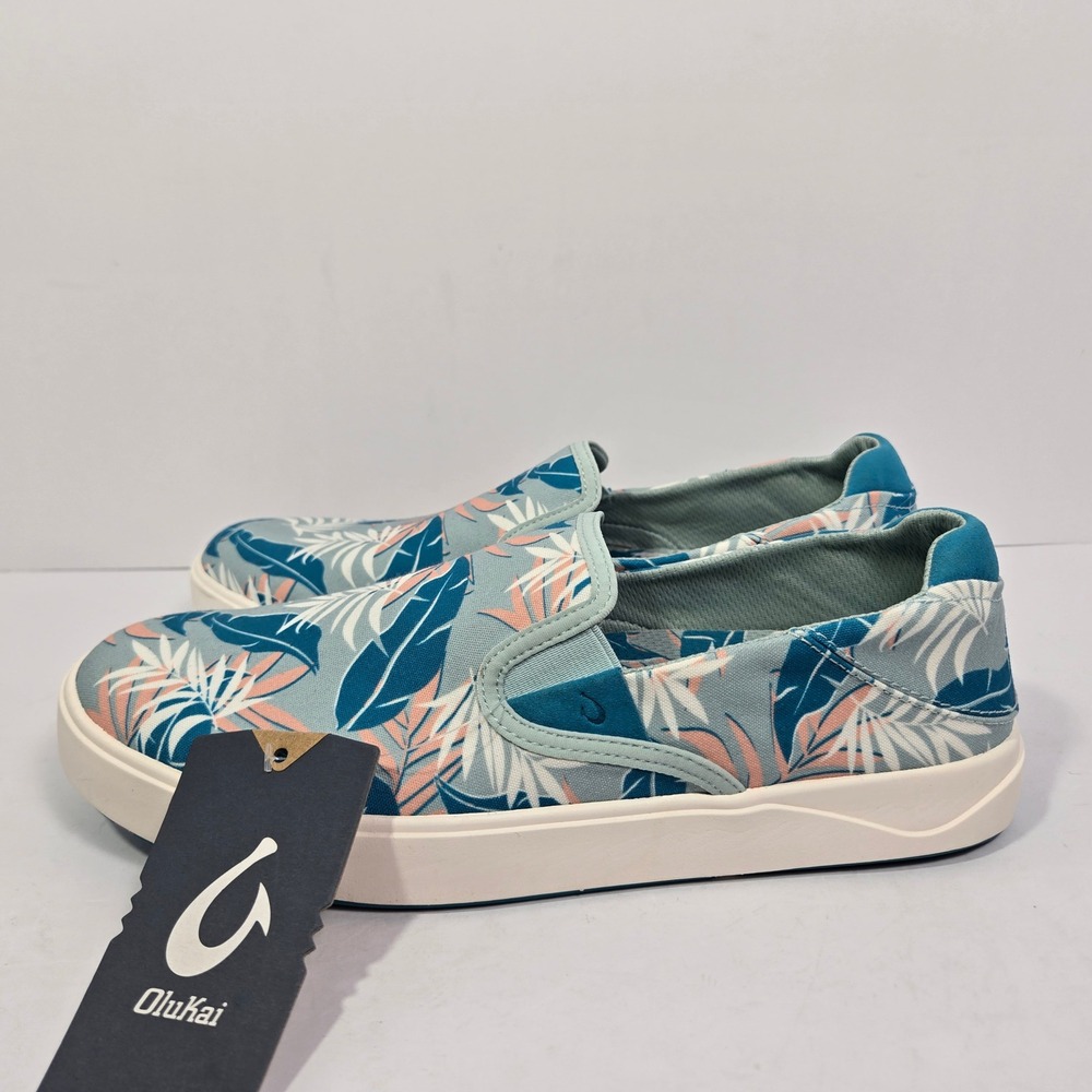 OluKai Lae'ahi Pa'i Mens 9 Slip On Shoes Swell Aloha Tropical 10444-AAHA